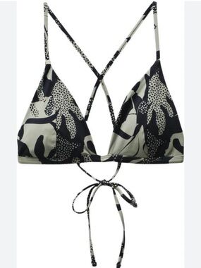 Women’s Black & White Triangle Bikini Top - Brand Unspecified